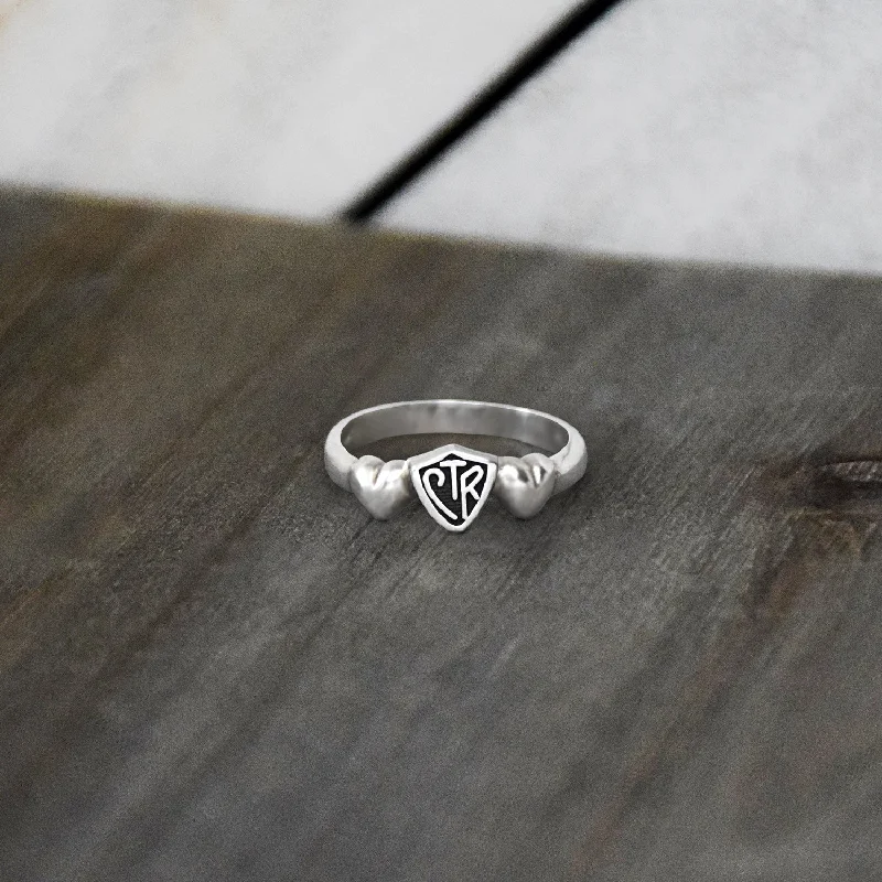 women unique rings -CTR Satin Heart Ring - Sterling Silver