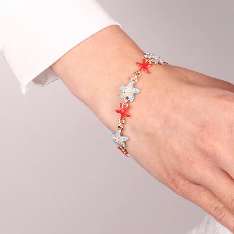 women oversized bangles -Bracelet with Colored Starfish