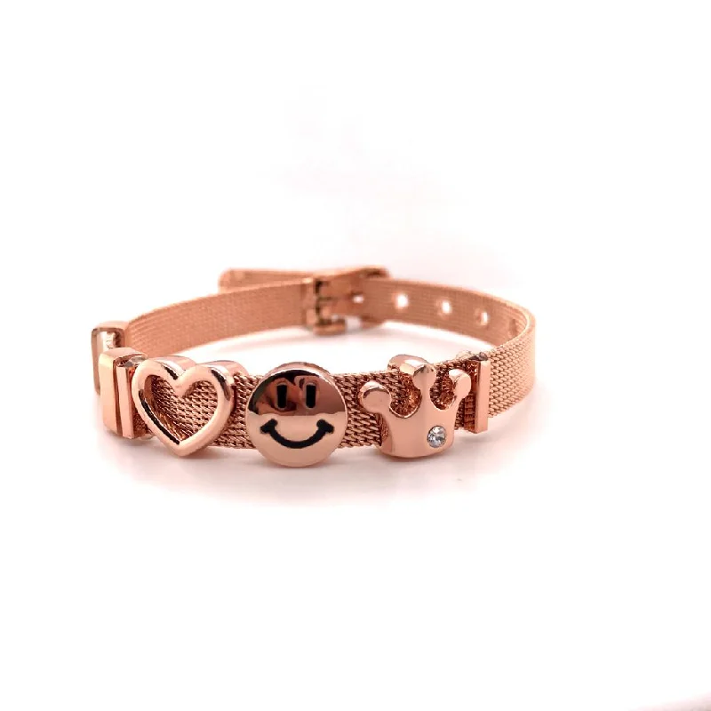 women silver bangles -Rose Gold Bracelet EOBnB004