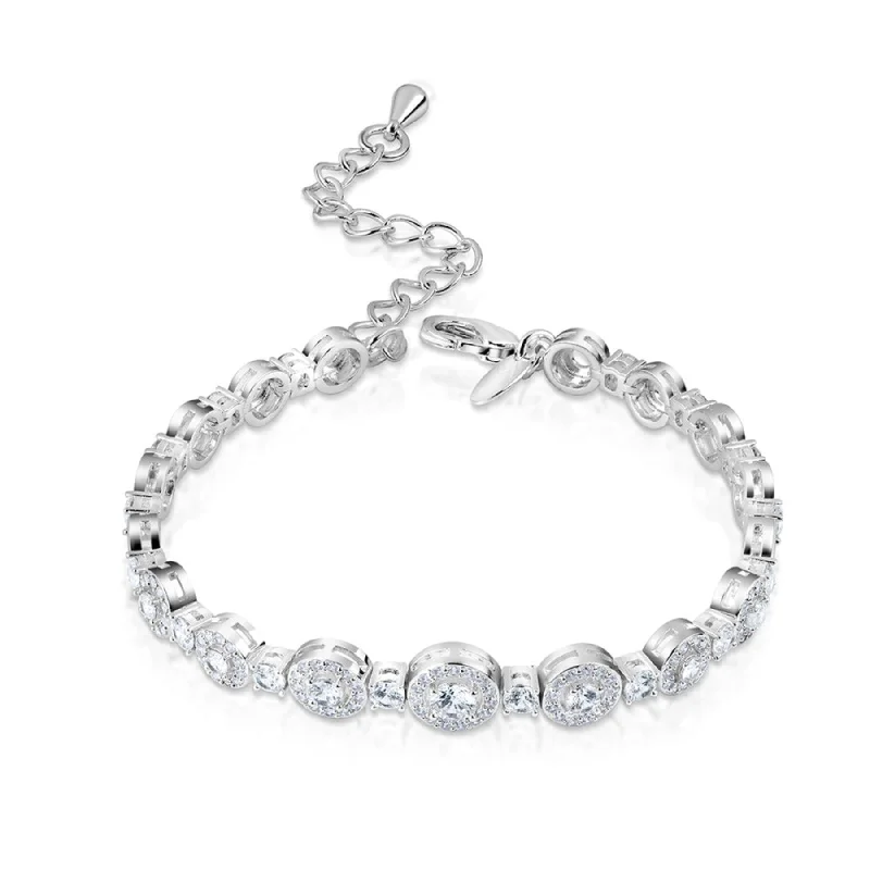 women chain bangles -Cubic Zirconia Bracelet  - Newbridge Silverware