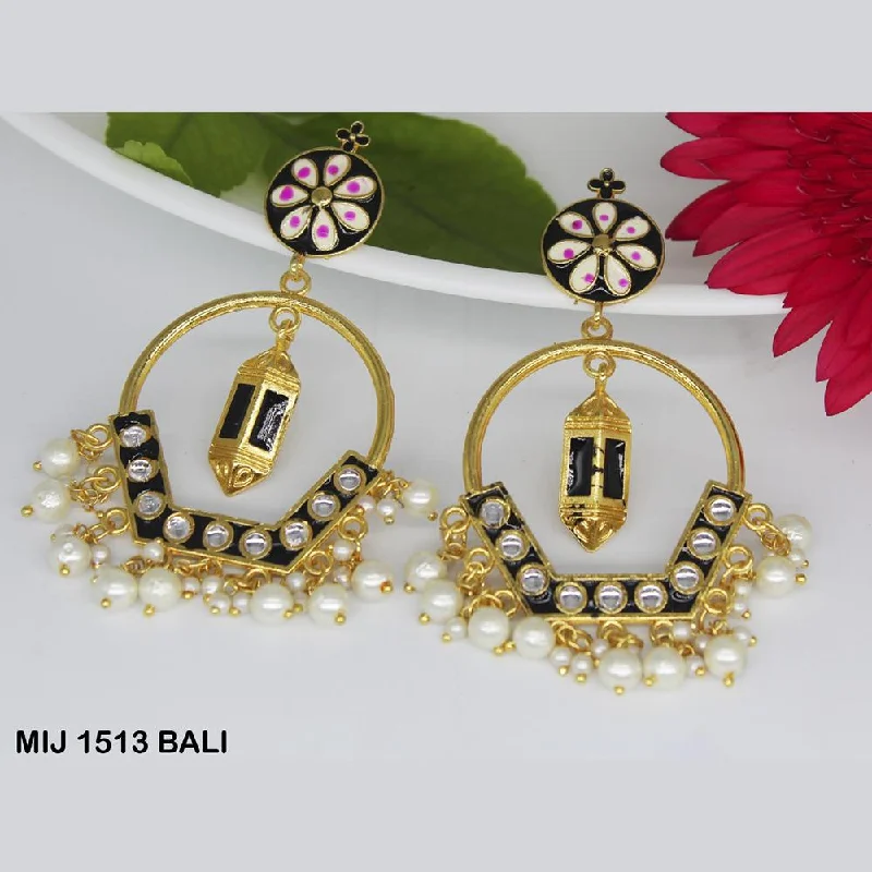 women dainty earrings -Mahavir Gold Plated Designer Dangler Earrings - MIJ 1513 BALI