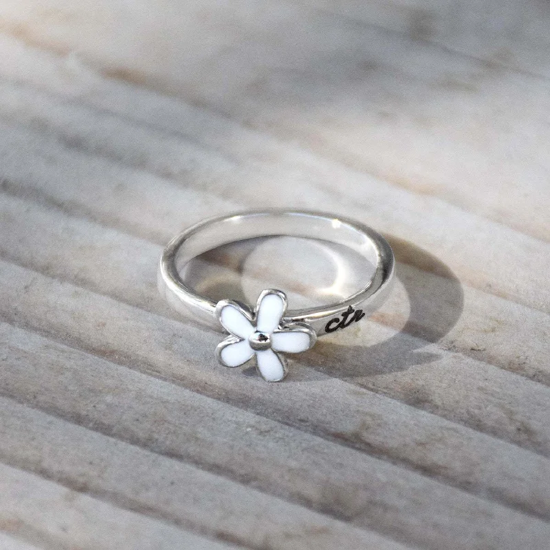 women personalized rings -CTR Daisy Ring - Stainless Steel