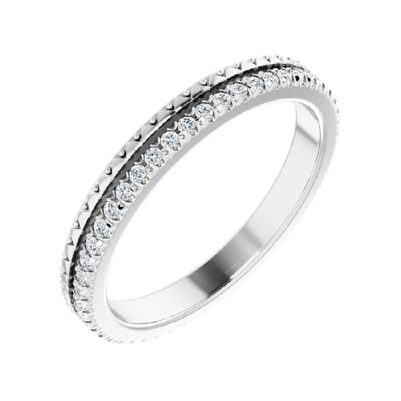 women stackable rings -14K White 1/5 CTW Natural Diamond Eternity Band