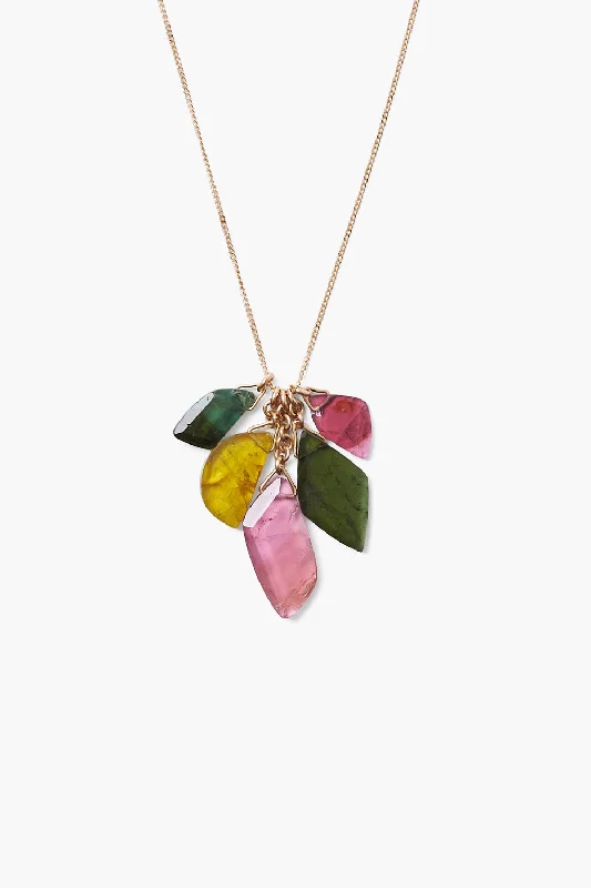 women long necklaces -14k Tourmaline Mix Kaleidoscope Necklace