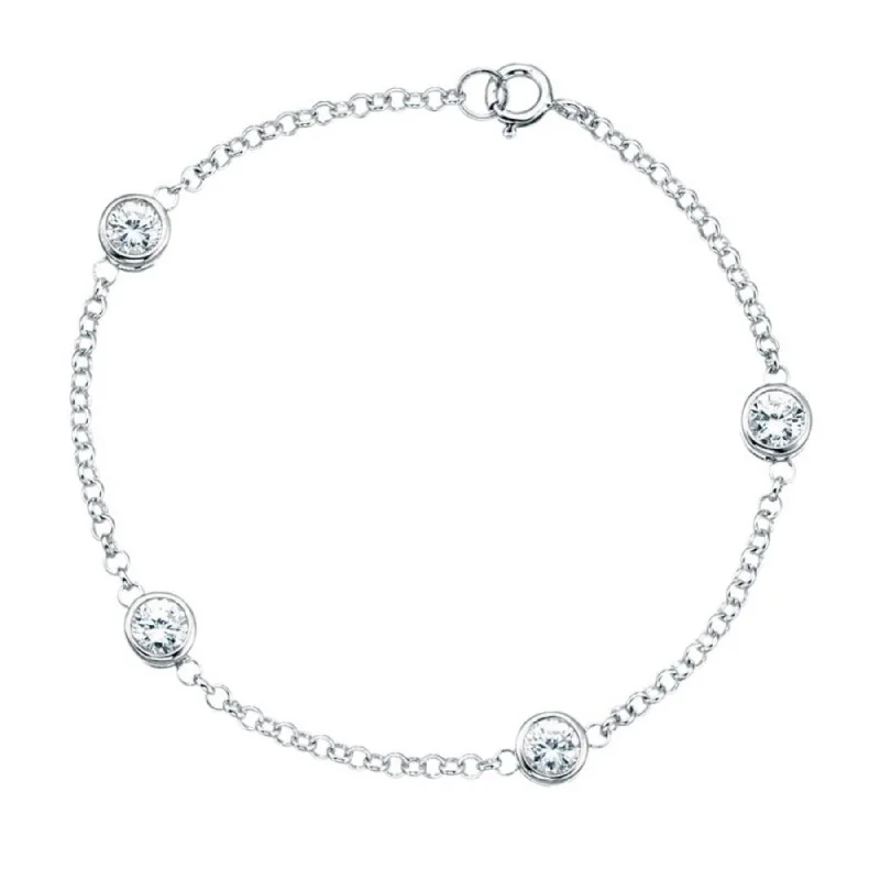 women fashion bangles -Station Bracelet - Sterling Silver