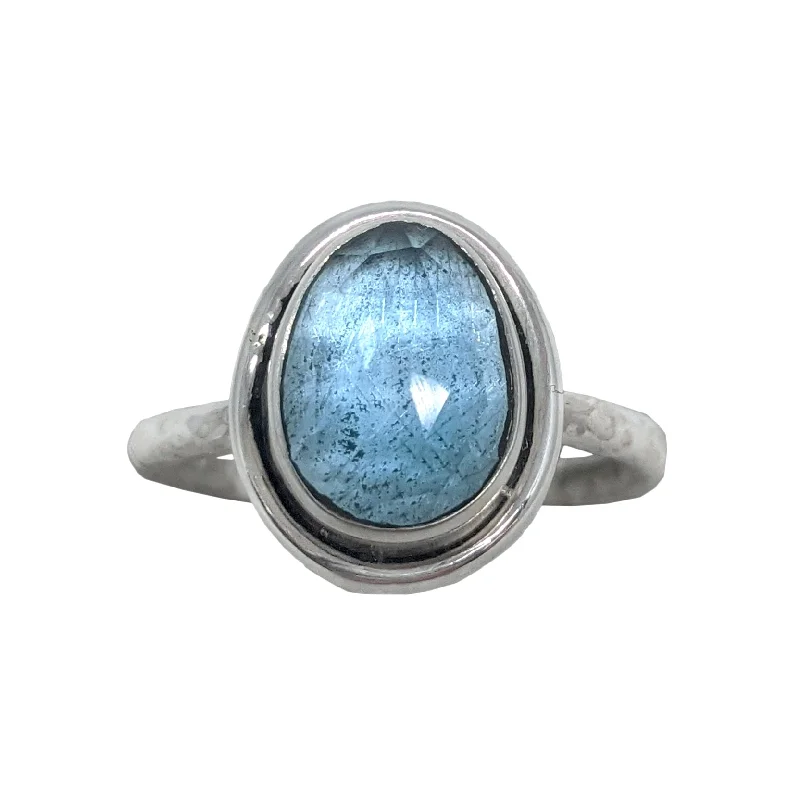 women personalized rings -Organic London Blue Topaz Candy Ring in Sterling Silver by Sarah Richardson