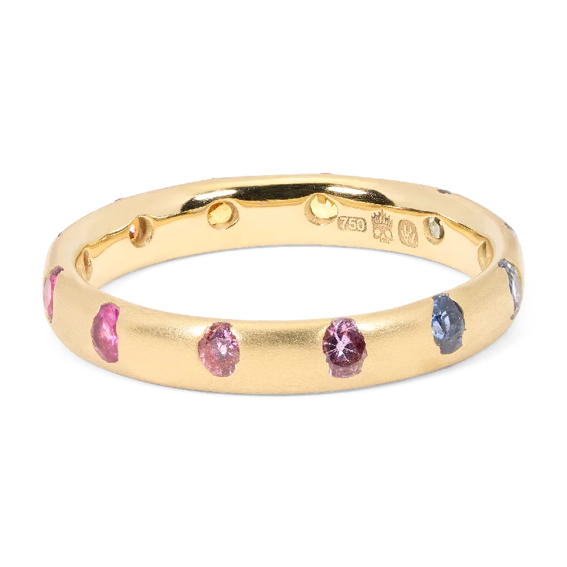 women princess cut rings -Slim Rainbow Celeste Ring - Size 6.5 - 11847