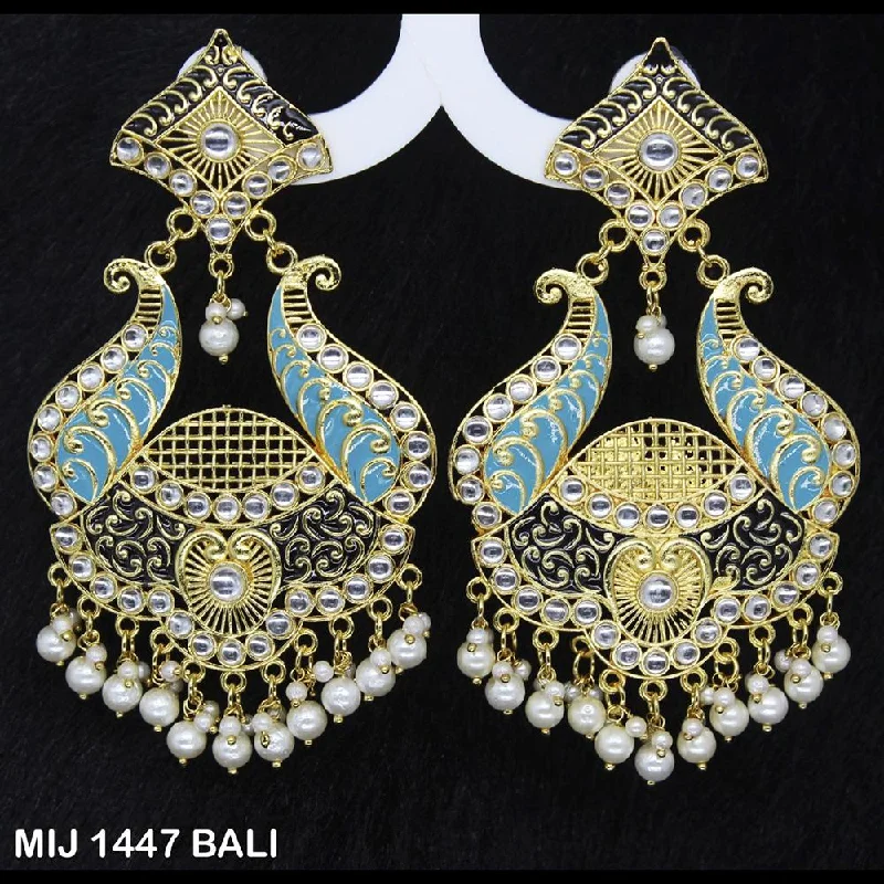 women statement earrings -Mahavir Gold Plated Designer Dangler Earrings - MIJ 1447 BALI