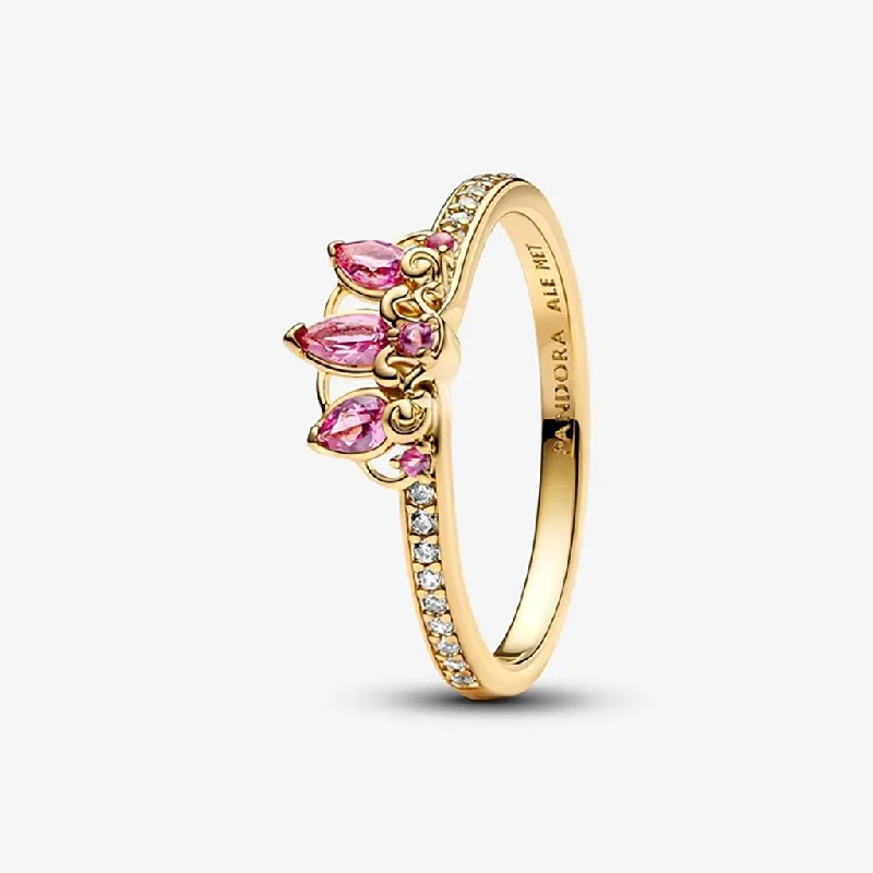 women oval diamond rings -PANDORA : Disney Princess Rapunzel Tiara Ring