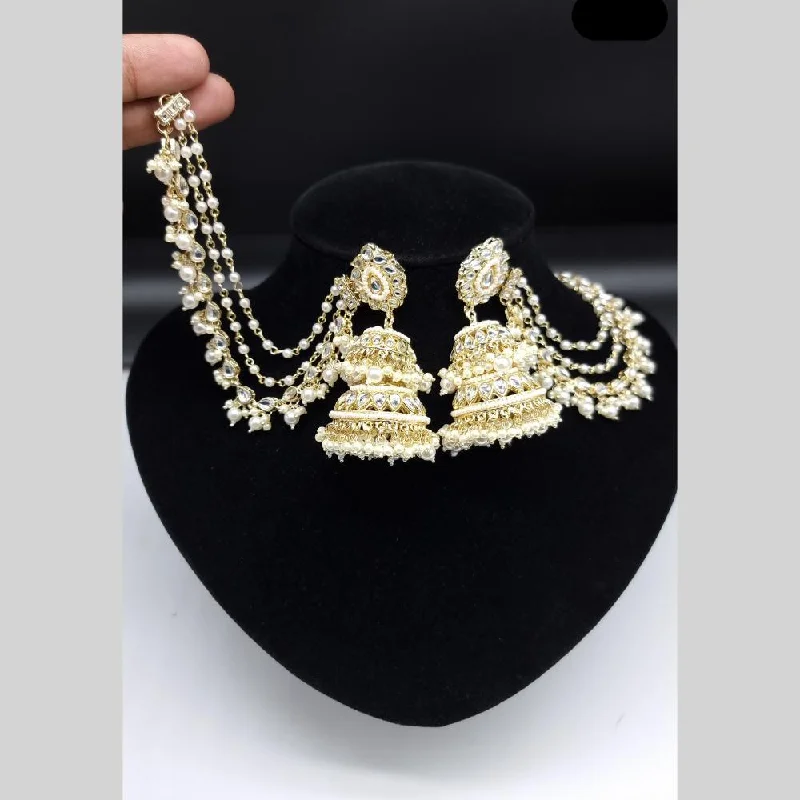 women large hoop earrings -JCM Gold Plated Crystal Stone Jhumki Earrings