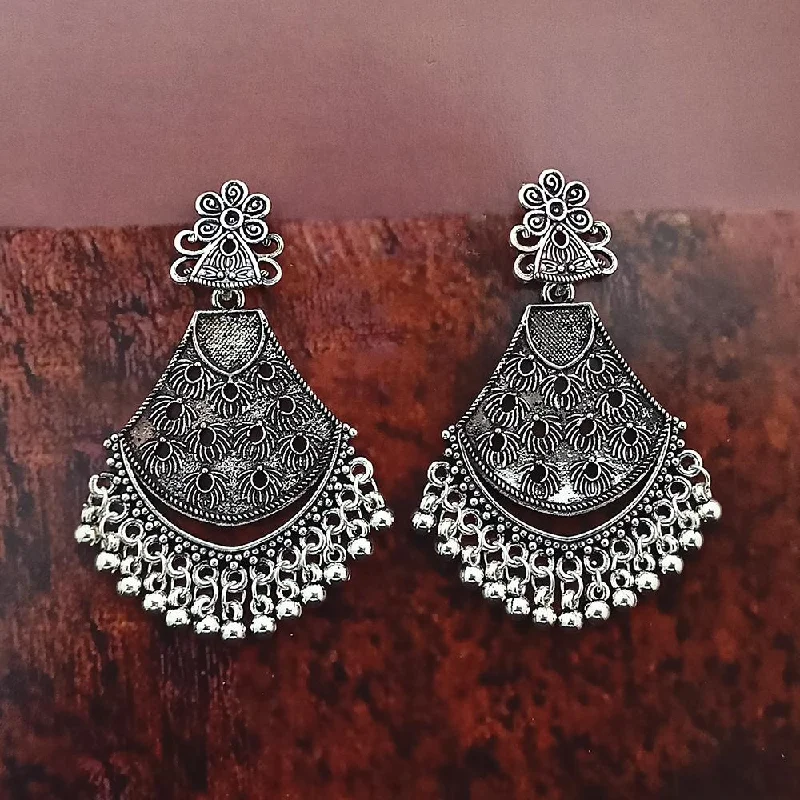 women classy earrings -Woma Oxidised Plated Dangler Earrings  - 1318357