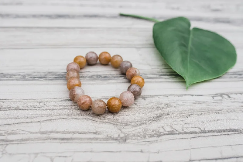 women adjustable charm bracelets -Neutral Shades Agate Bracelet