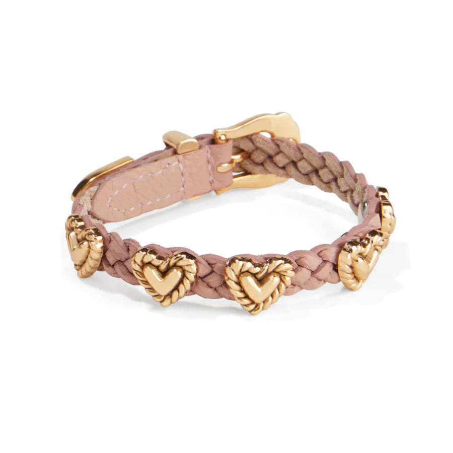 women custom engraved bangles -Roped Heart Braid Bandit Bracelet | Gold