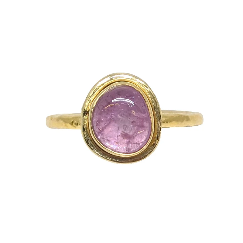 women art deco rings -Organic Pink Tourmaline Candy Ring in 18K Gold Vermeil by Sarah Richardson