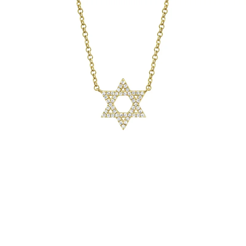 women antique necklaces -Shy Creation Diamond Star of David Necklace