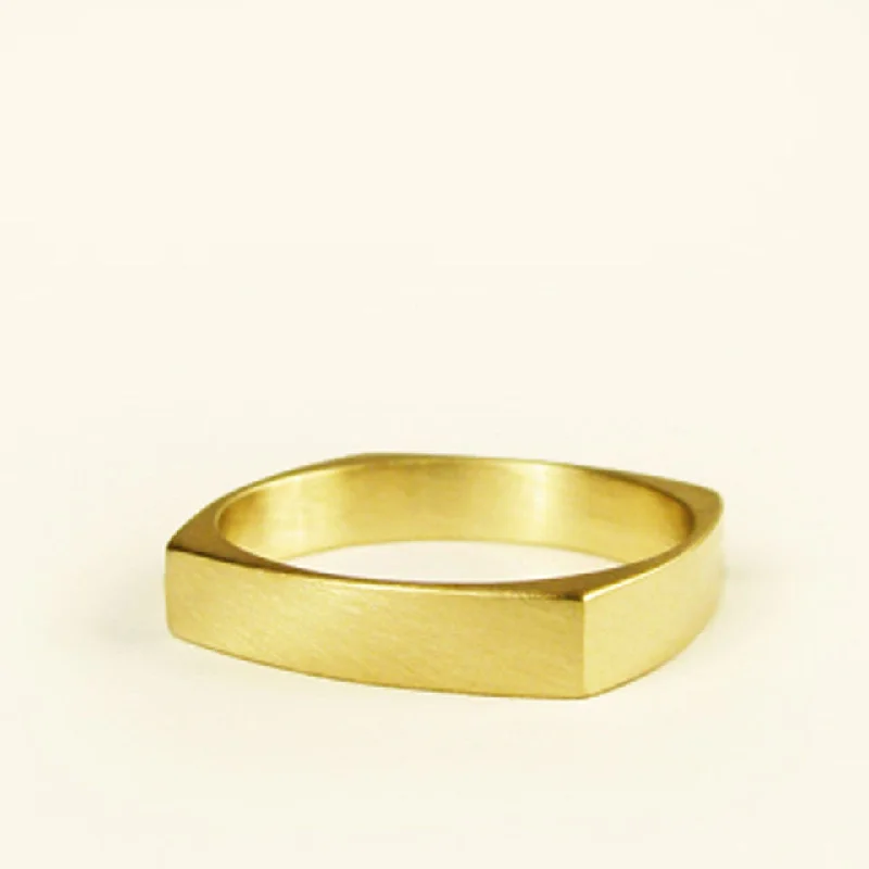 women engagement rings -SALE! Small Square 14kt Gold Wedding Band by Carla Caruso