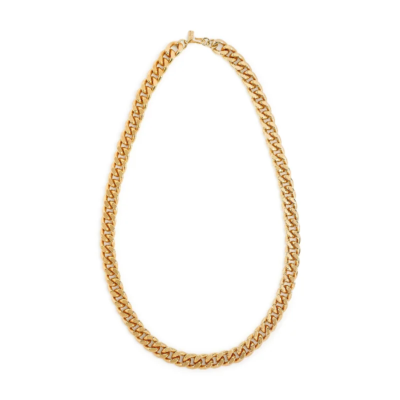 women art deco necklaces -Gold Hook Clasp Chain Necklace