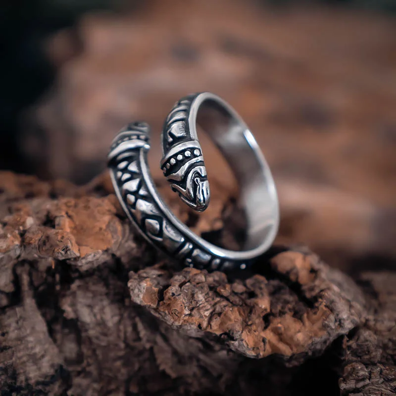 women custom rings for women -Runic Band Ring - Stainless Steel