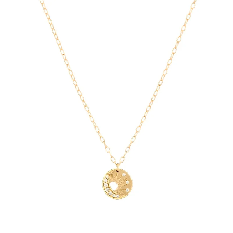 women teardrop necklaces -Celine Daoust Little Sun and Moon Necklace