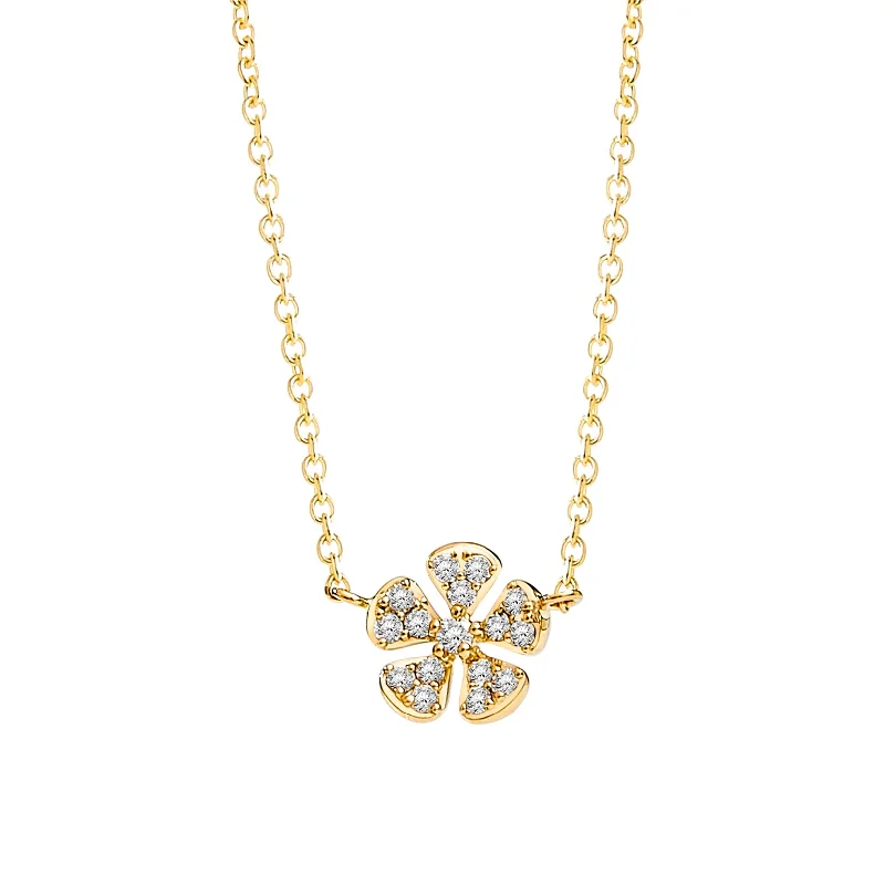 women elegant necklaces -Flower Diamond Necklace