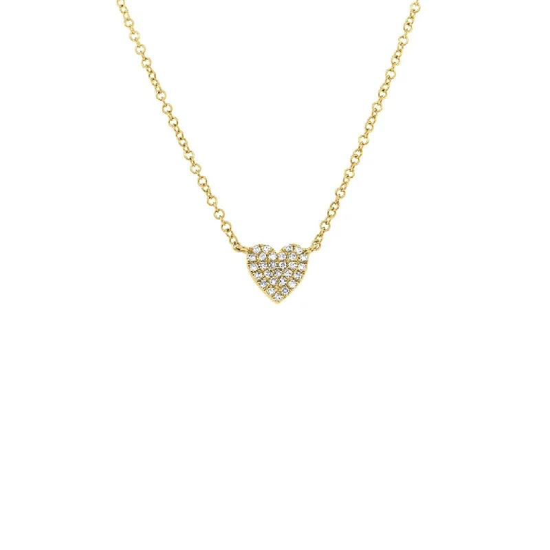 women diamond pendant necklaces -Shy Creation Diamond Pave Heart Necklace