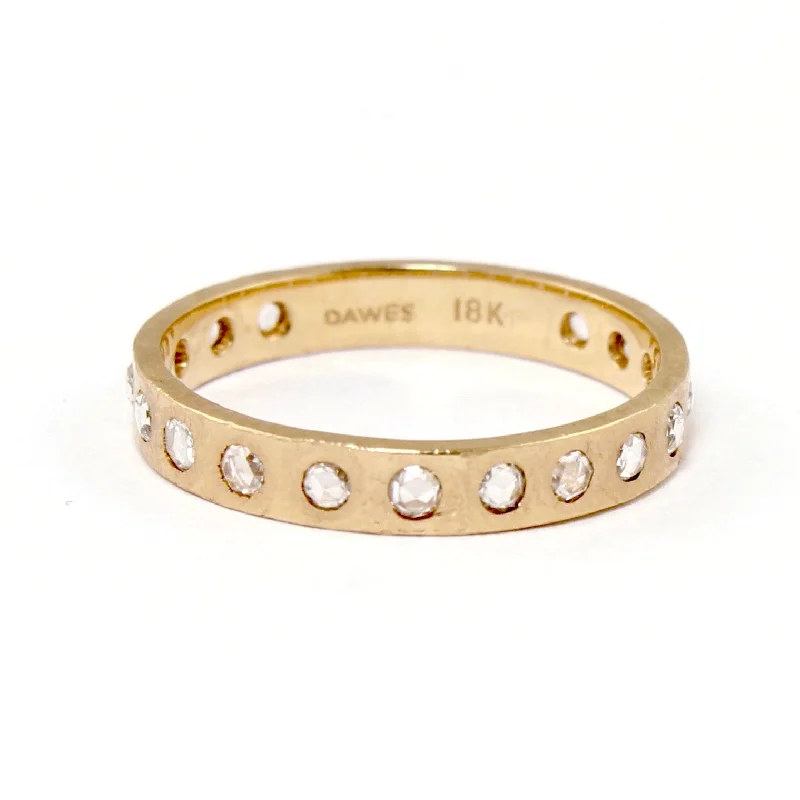 women wedding rings -Hewn White Diamond in 18K Rose Gold Band by Dawes Design