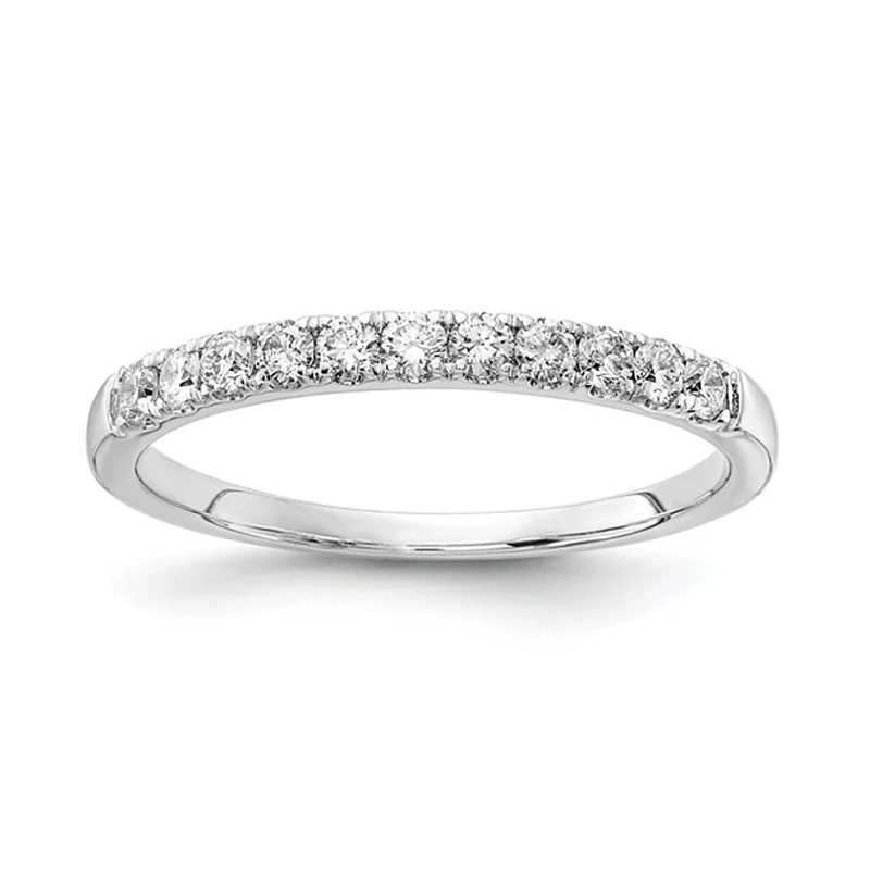 women sapphire rings -14K White Gold Lab Grown Diamond Ring