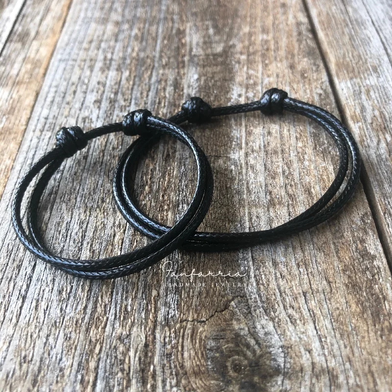 women gold link bracelets -Collins Minimalist Black Couple Bracelets, Waterproof