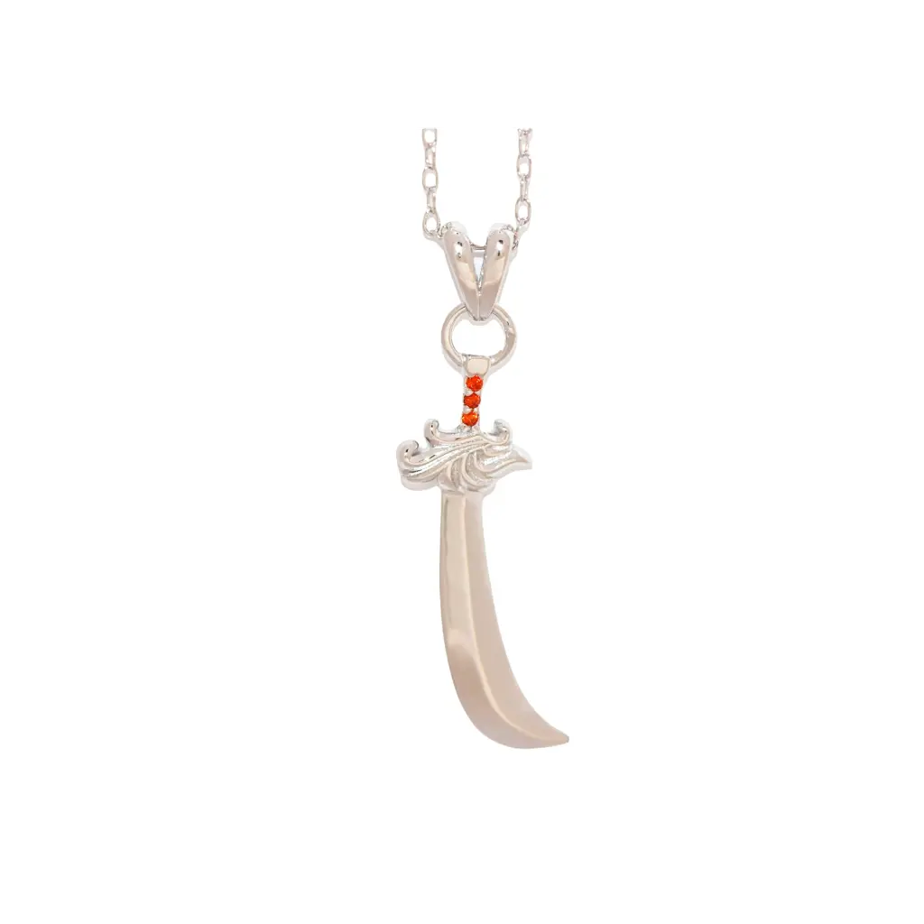 women vintage charm necklaces -Fang Blade Pendant