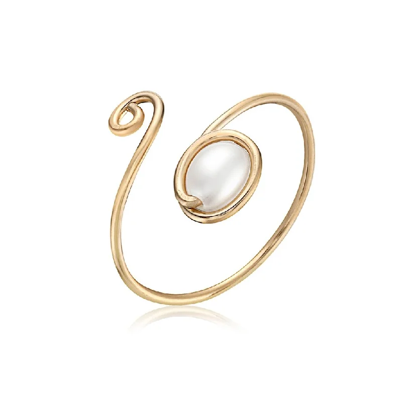 women pear-shaped rings -Ronaldo Jewelry : Pearl of My Heart Ring in Gold