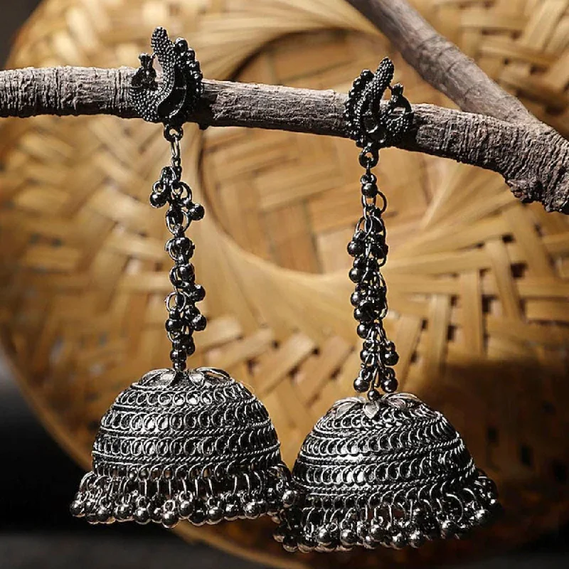 women chic earrings -Martina Jewels Oxidised Jhumka Earrings