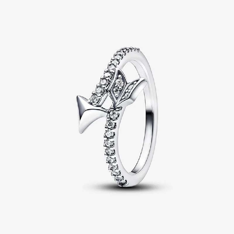 women stackable gemstone rings -PANDORA : Sparkling Arrow Ring