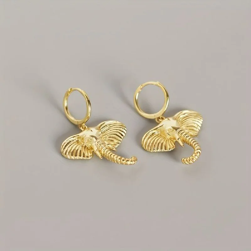 women drop stud earrings -Manath Jewels Gold Plated Matte Finish Korean Style Stud Earrings