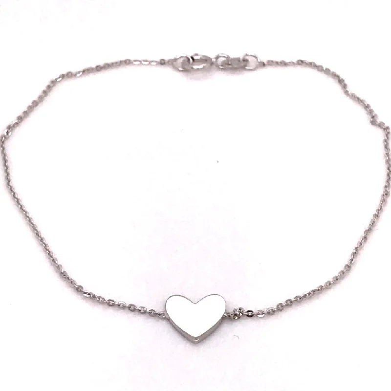 women charm bracelets -18KT White Gold Heart Bracelet (755371