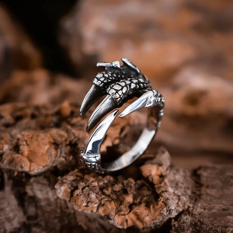 women eternity bands wedding rings -Claw of Nidhoggr Band - Stainless Steel