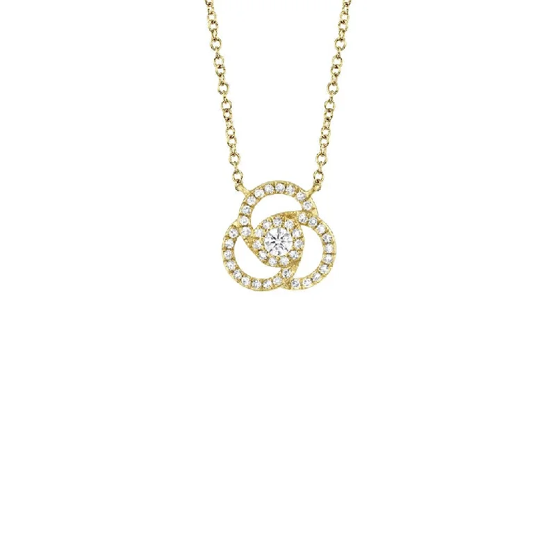 women geometric necklaces -Shy Creation Diamond Love Knot Necklace