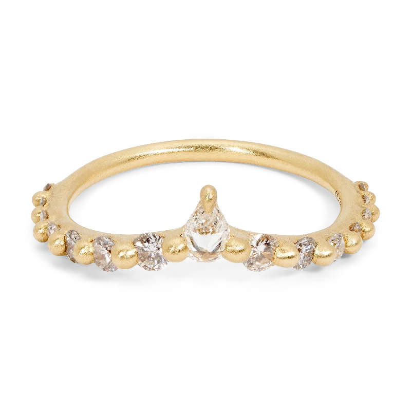 women art deco wedding bands -Diamond Danube Petal Ring - Made to Order