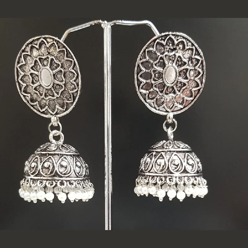 women geometric earrings -Shreeji Oxidised Plated Jhumki Earrings