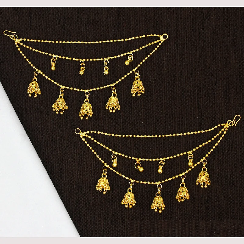 women gold drop earrings -Mahavir Gold Plated Kanchain Earrings