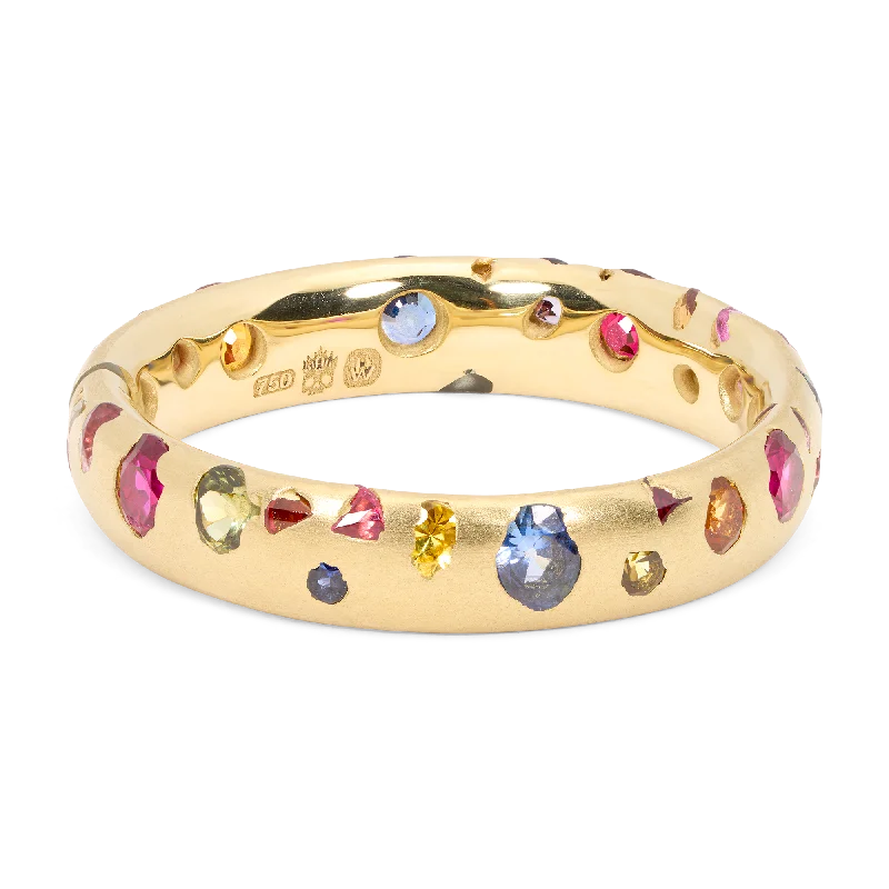 women promise rings -Rainbow Confetti Ring - Size 6 - 11851