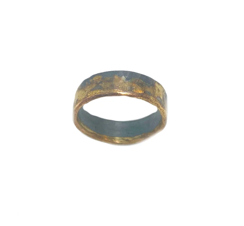 women custom engraved rings -6mm Gold Edge Band by Variance Objects