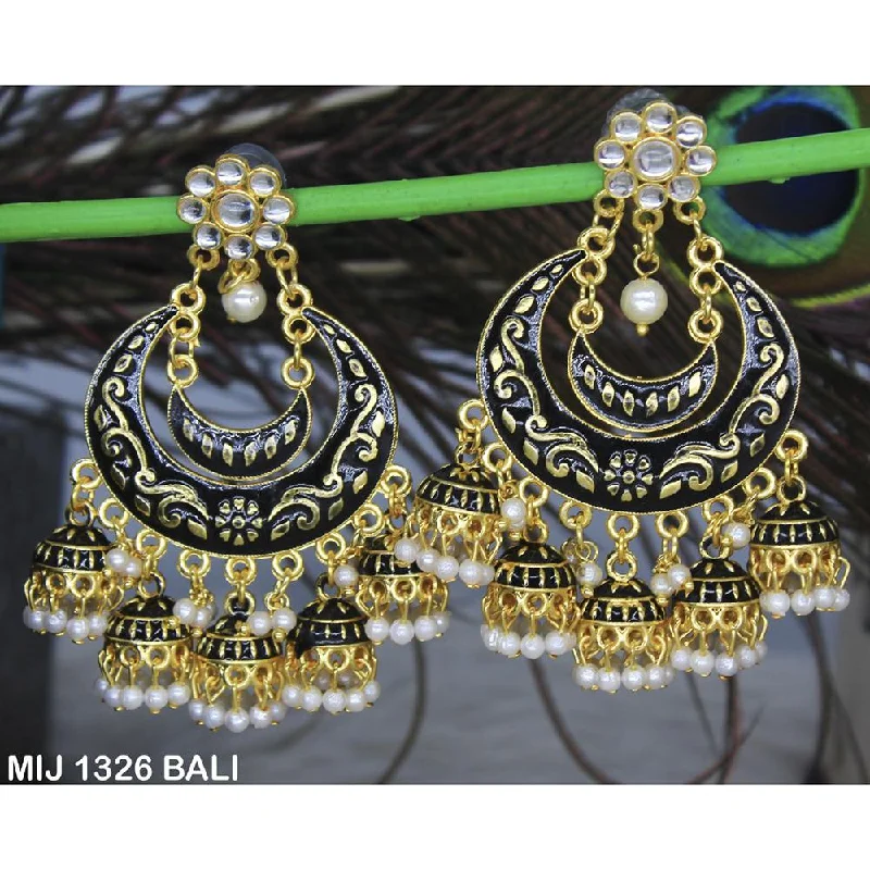 women chic earrings -Mahavir Gold Plated Designer Dangler Earrings - MIJ 1326 BALI