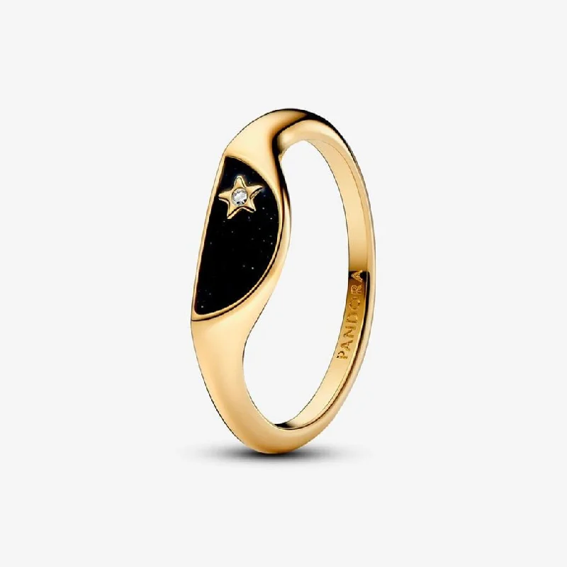 women engagement rings -PANDORA : Pandora ME Halved Enamel Signet Ring-Gold