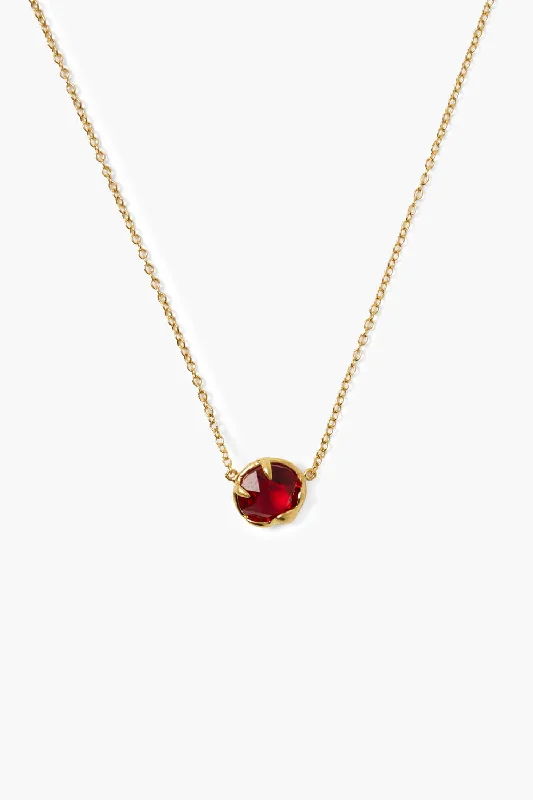 women gold necklaces -January Birthstone Necklace Garnet Crystal