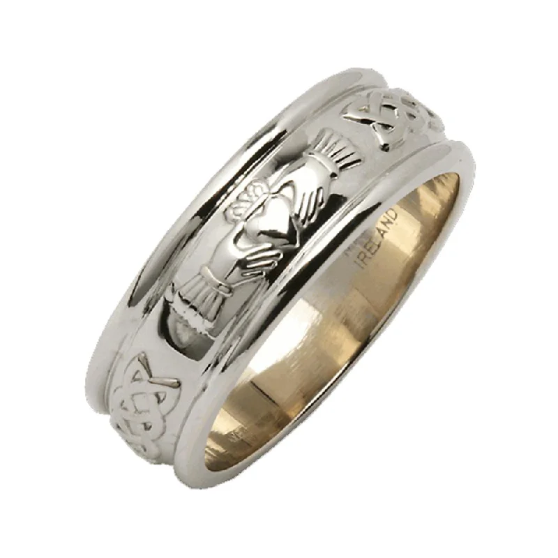 women gold-plated rings -Sterling Silver Men's Claddagh Ring: Symbol of Love