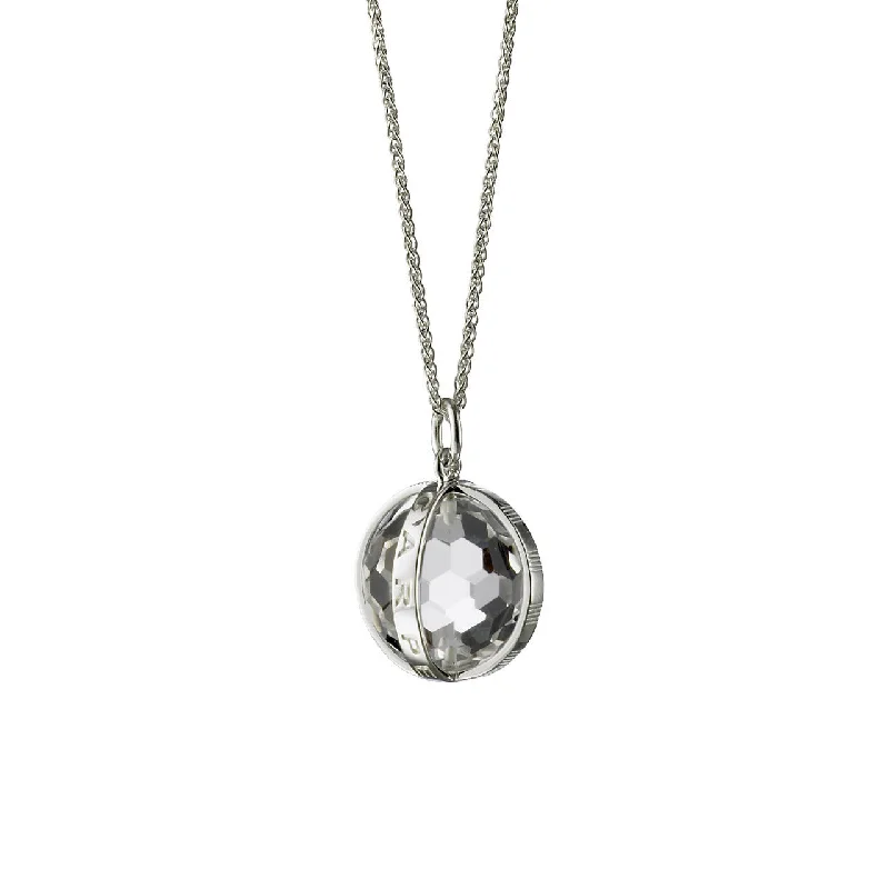 women lock necklaces -Monica Rich Kosann Small "Carpe Diem" Rock Crystal Pendant in Silver