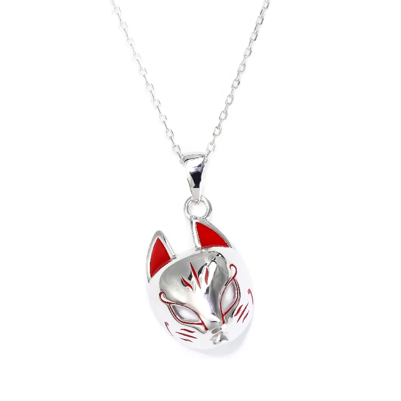 women personalized necklaces -Fox Mask Pendant