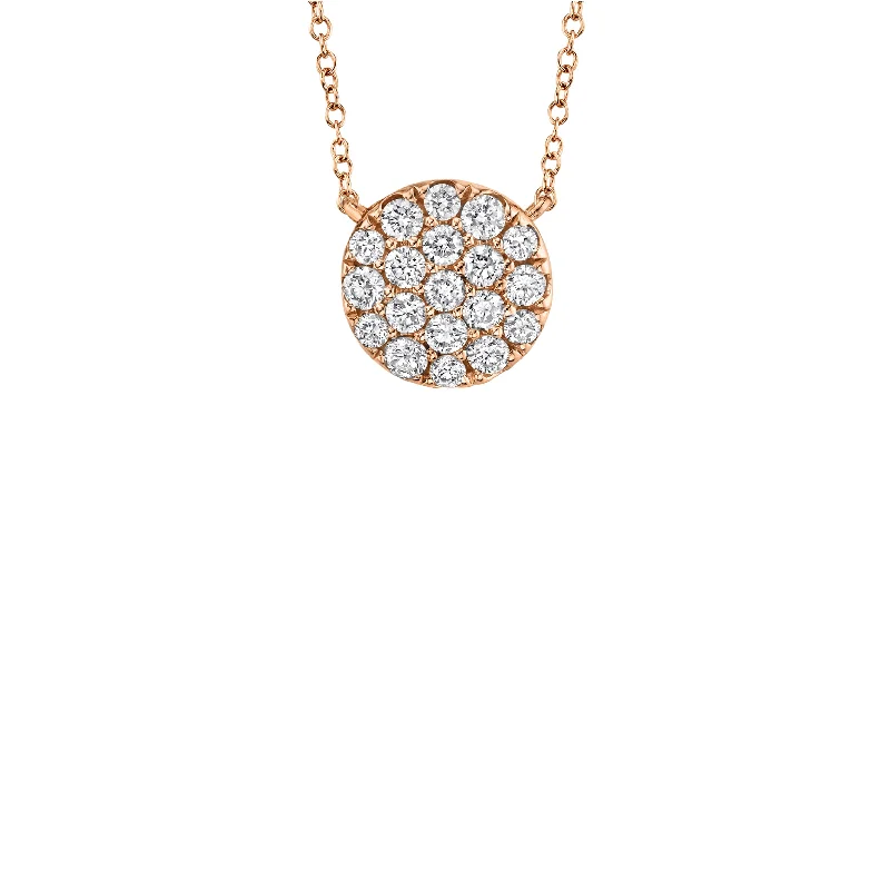 women statement necklaces -Shy Creation Diamond Pave Circle Necklace