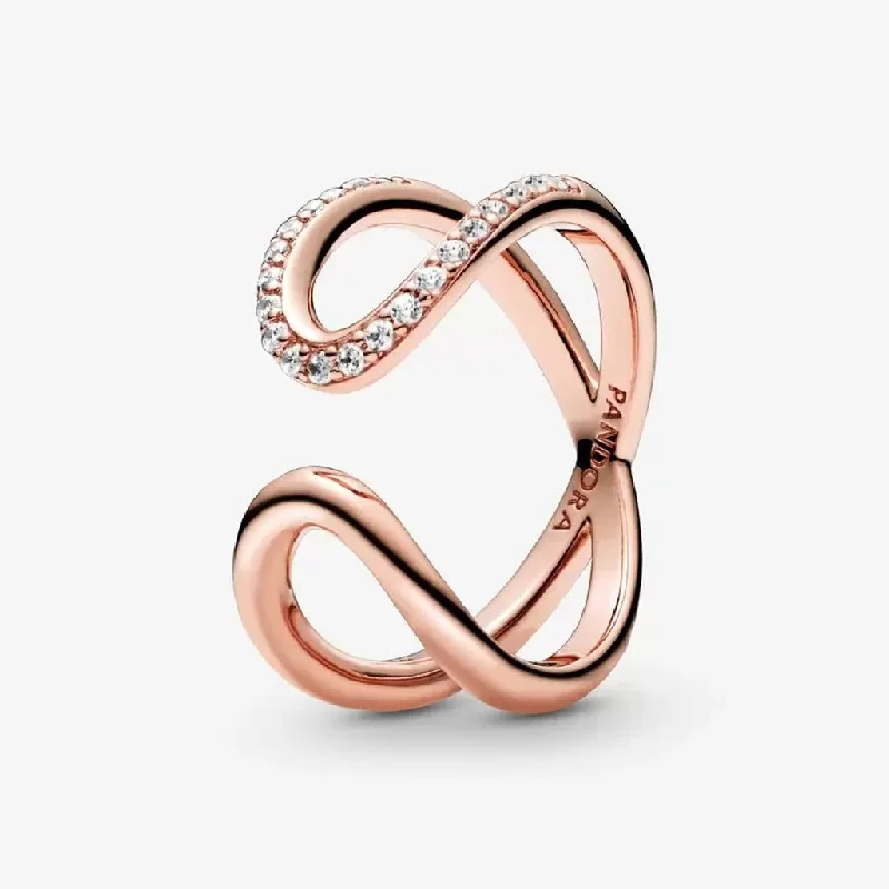 women yellow gold rings -PANDORA : Wrapped Open Infinity Ring