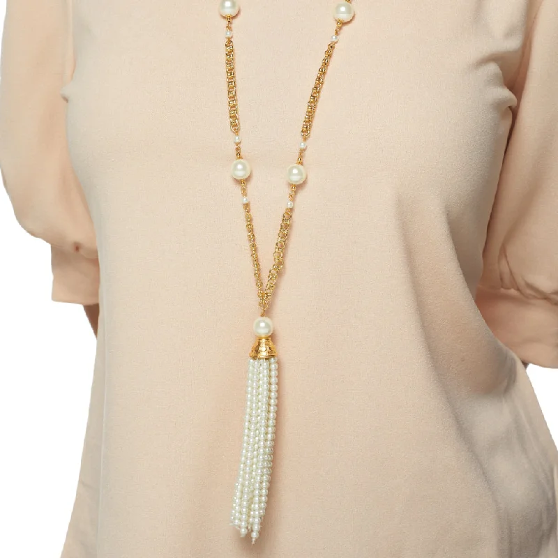 women celestial necklaces -Pearl Tassel Necklace